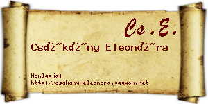 Csákány Eleonóra névjegykártya